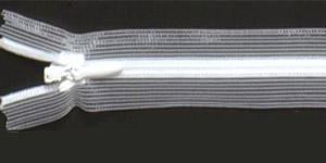 Transparent zipper 55cm - WHITE (fehér)